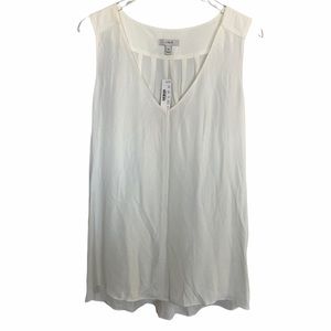 J Crew Ivory Sleeveless V Neck Blouse New With Tags Size 16 Tall